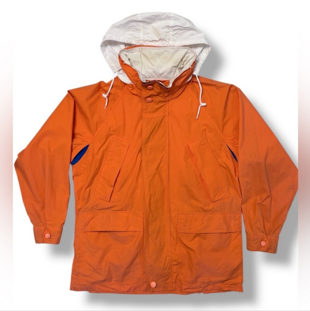 NAUTICA Colorblock Yacht Club Sailing Jacket Pack Away Hood VINTAGE